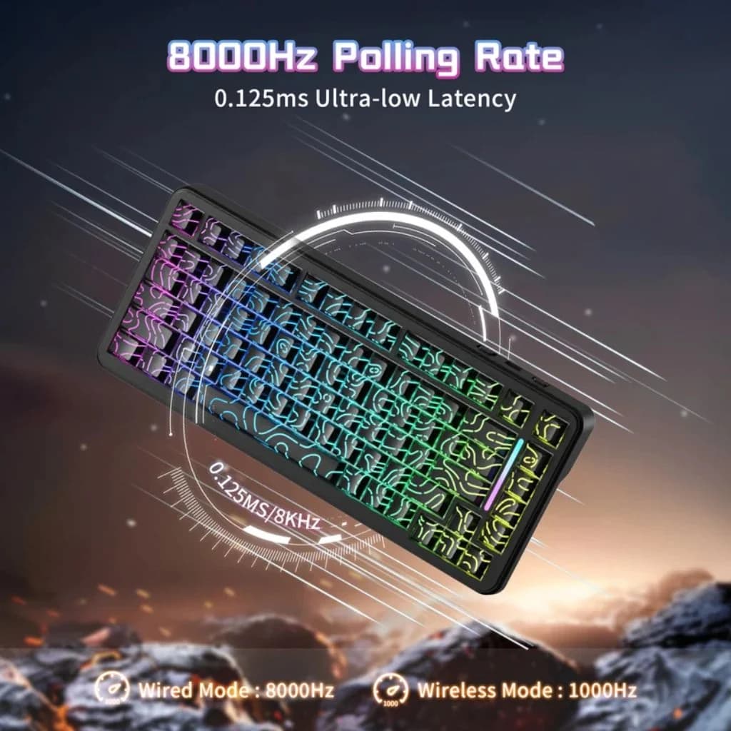 ATTACK SHARK X82 PRO HE Wireless Gaming Keyboard - Black — thumbnail 4 of 7