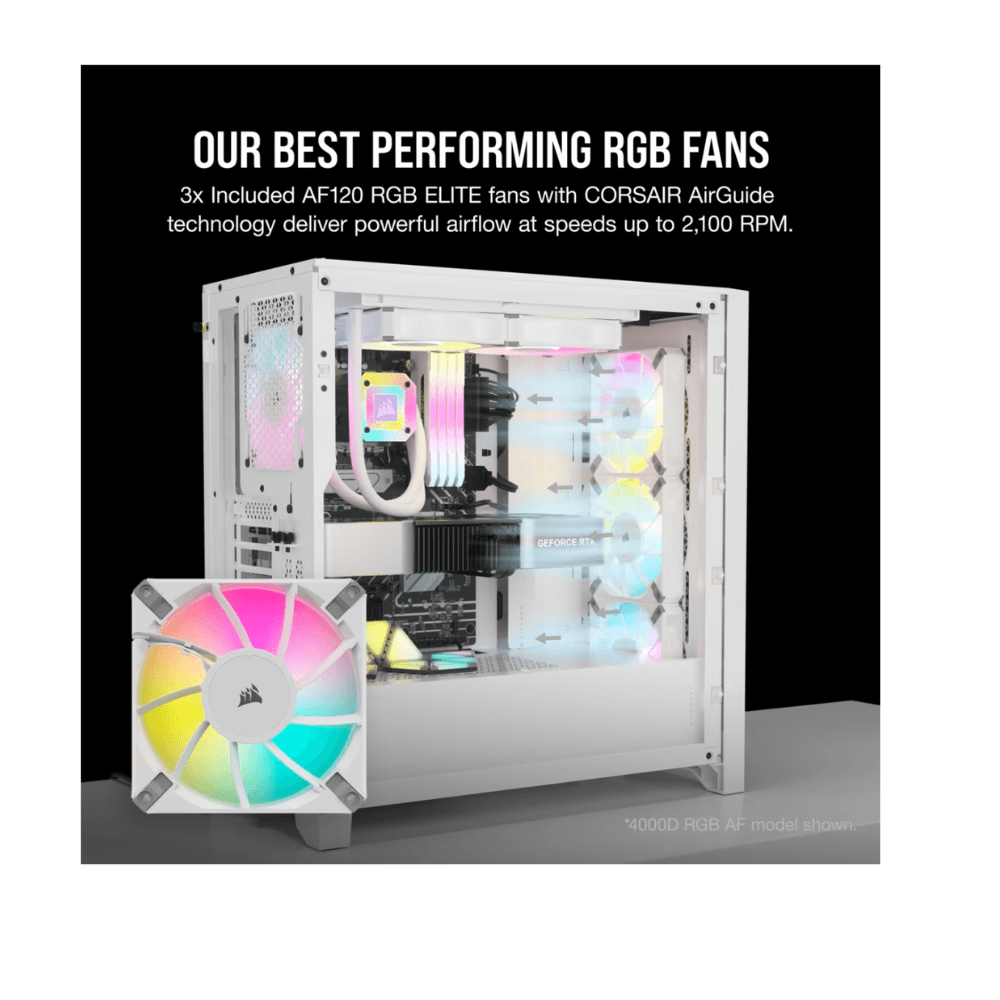 CORSAIR 5000D ICUE AIRFLOW FAN RGB MT CASE WHITE — thumbnail 2 of 5