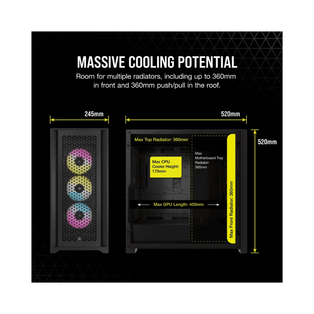 CORSAIR 5000D ICUE AIRFLOW FAN RGB MT CASE BLACK — thumbnail 5 of 5