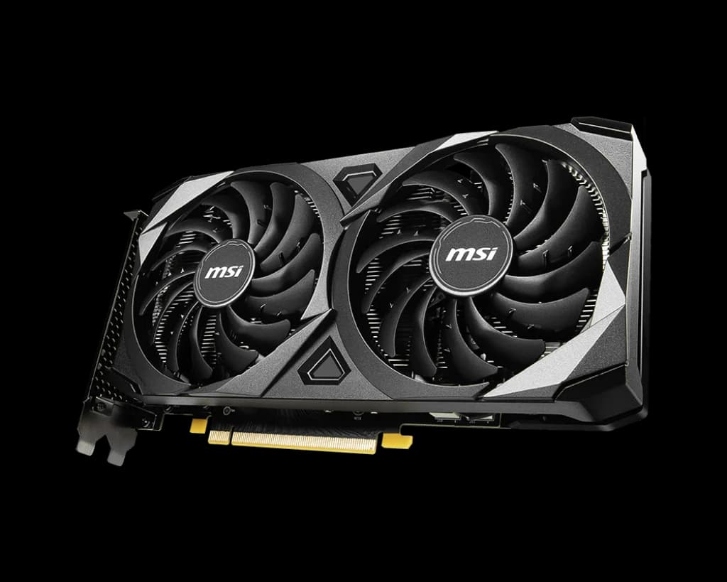 MSI GeForce RTX 3060 VENTUS 2X 12G OC – Ampere GPU, 12 GB GDDR6 15 Gbps, 1807 MHz Boost, Dual TORX Fan 3.0, 3× DP 1.4a & HDMI 2.1 — thumbnail 3 of 5