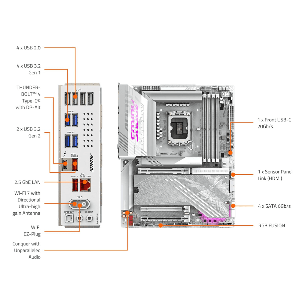 GIGABYTE Z890 AORUS ELITE X ICE 1851 LGA — thumbnail 4 of 5