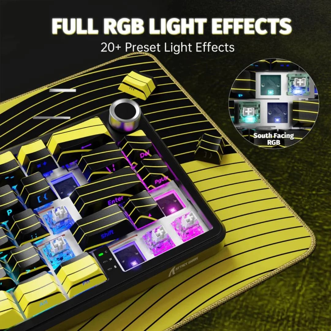 ATTACK SHARK X65 PRO Magnetic Keyboard - Yellow Contours — thumbnail 2 of 4