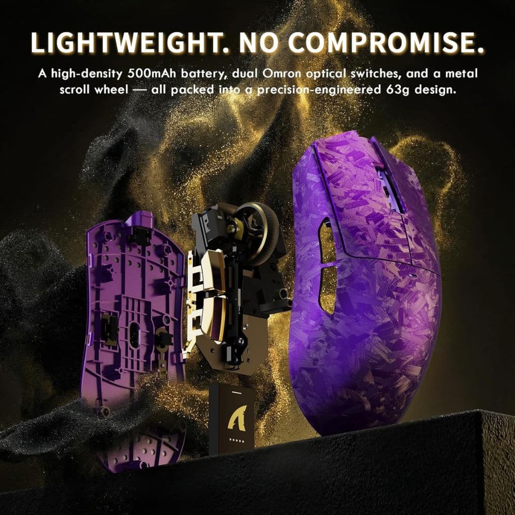 Attack Shark X11 Ultra carbon fiber Wireless - Purple — thumbnail 4 of 6