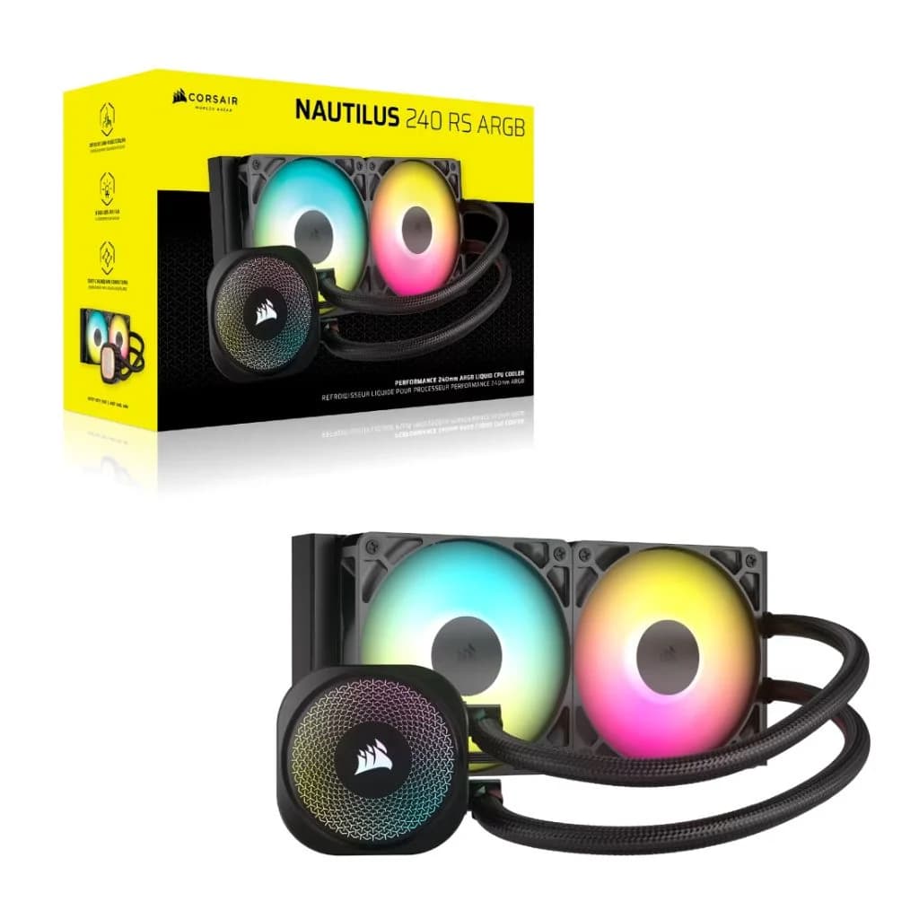 Corsair NAUTILUS 240 RS ARGB Liquid CPU Cooler - Black — thumbnail 2 of 5