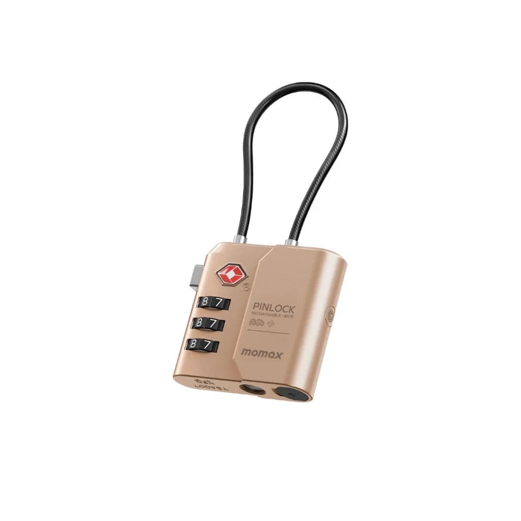 Momax PinLock Find My Locator with TSA Padlock - Desert Titanium
