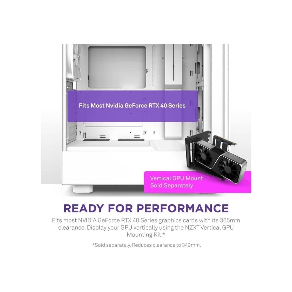 NZXT H5 FLOW RGB EDITION ATX MID TOWER  CASE-WHITE — thumbnail 5 of 6