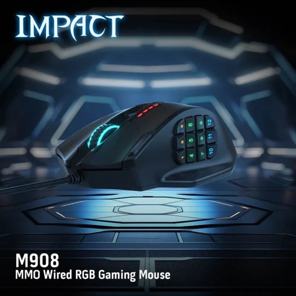 Redragon IMPACT M908 Wired Gaming Mouse - Black — thumbnail 3 of 6