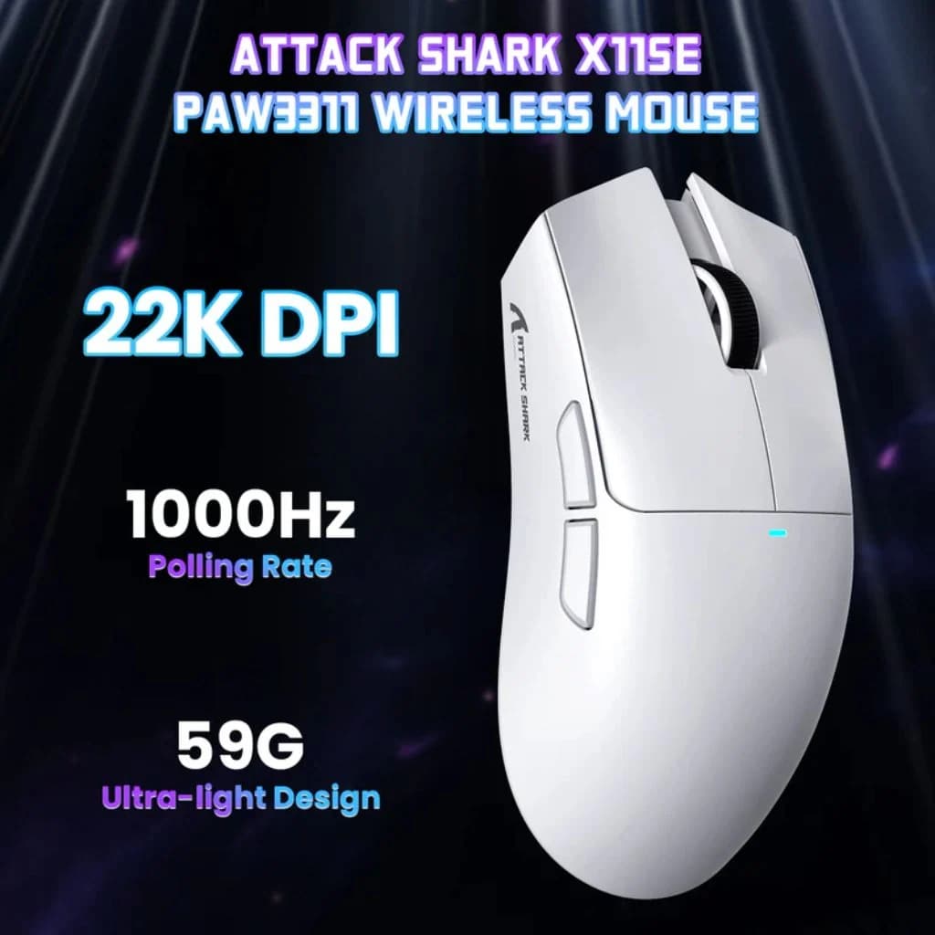 ATTACK SHARK X11 SE Wireless Gaming Mouse - White — thumbnail 3 of 4