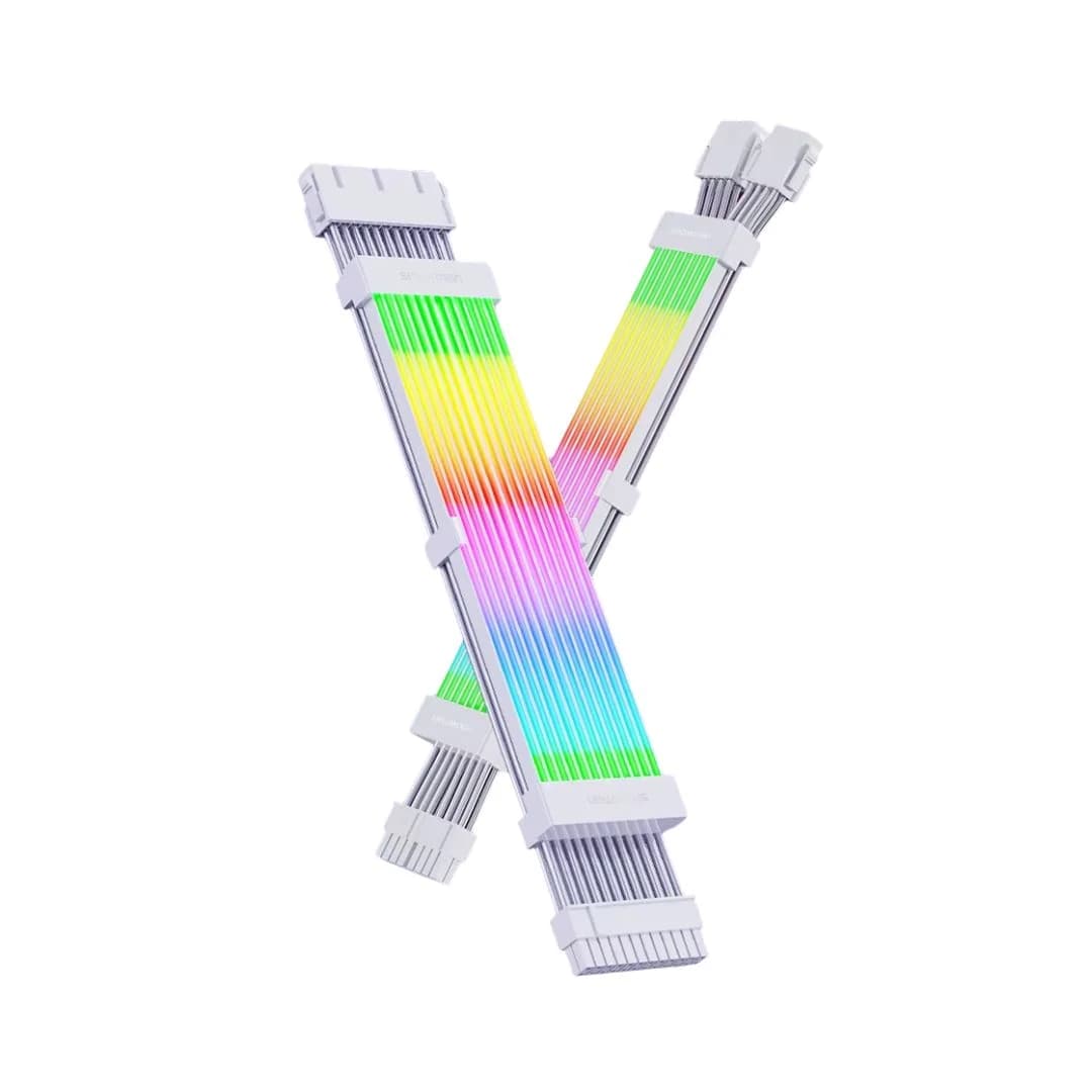 SNOWMAN Sleeved Cover Extension Cable MB & GPU ARGB, 24 Pin + 12+4 Pin 12 VHPWER Kit — thumbnail 2 of 7