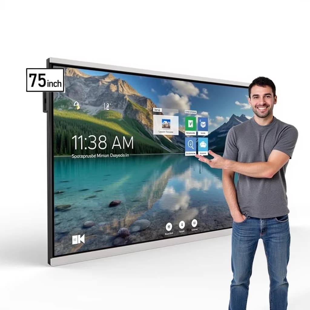 Luminex 75-Inch 4K UHD & AI Built-in Camera Smart Interactive Whiteboard, Android 13.0, RAM 8GB, Storage 128GB — thumbnail 1 of 5