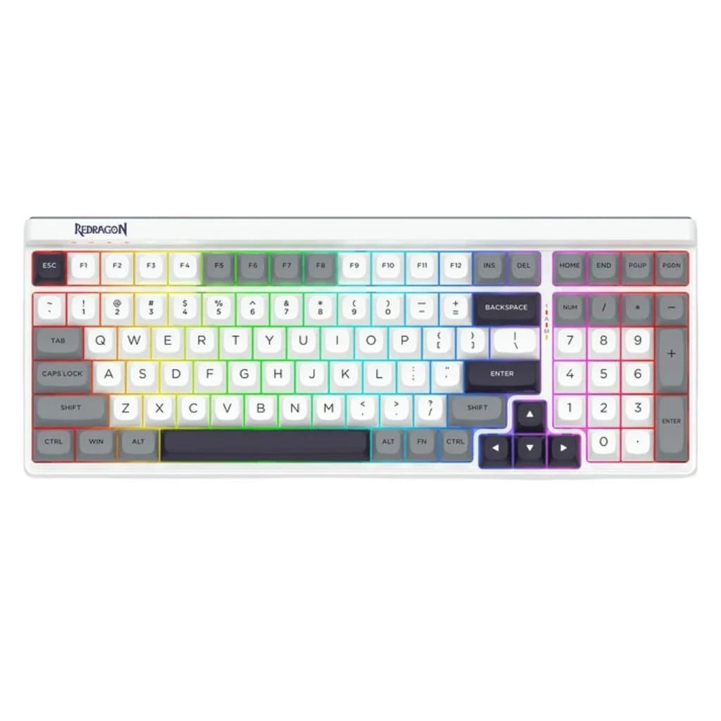 Redragon GAREN PRO K656WGB-PRO Wireless Gaming Keyboard - White / Gray — thumbnail 2 of 5