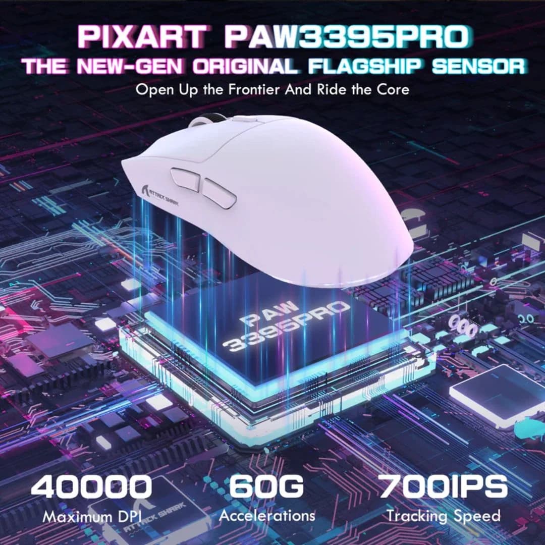 ATTACK SHARK X1 Tri-mode Gaming Mouse - White — thumbnail 5 of 5