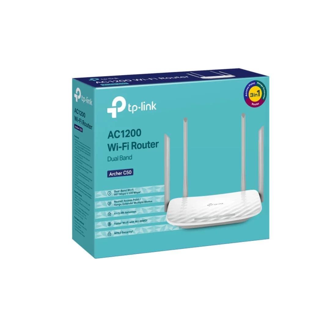 TP-Link Archer C50, AC1200 Wireless Dual Band Wi-Fi 5 Router — thumbnail 4 of 4
