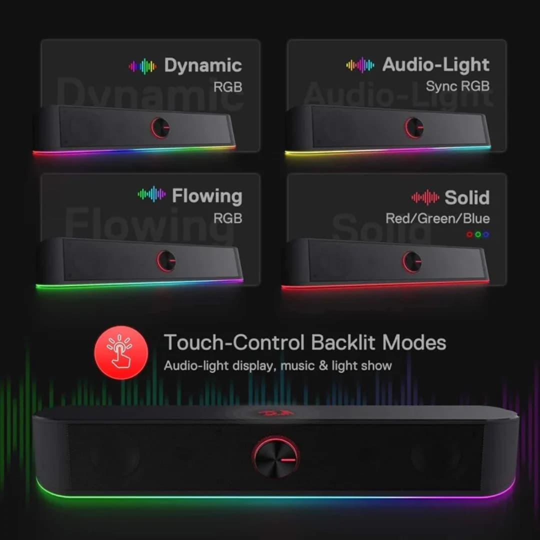 Redragon Adiemus GS560 RGB Speakers - Black — thumbnail 4 of 5