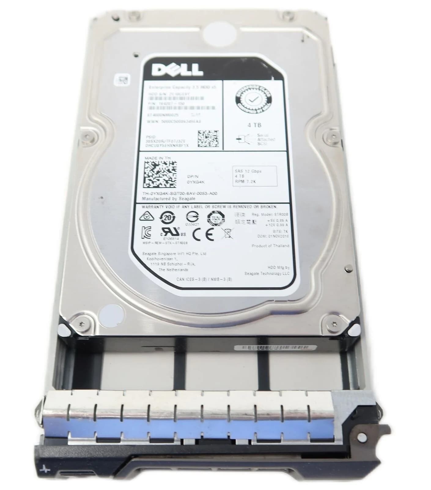 4TB 7.2K SAS 3.5" 12Gb/s HDD with GEN13 Tray for Dell PowerEdge R230/R330/R430/R530/R730/R730XD/T330/T430/T630