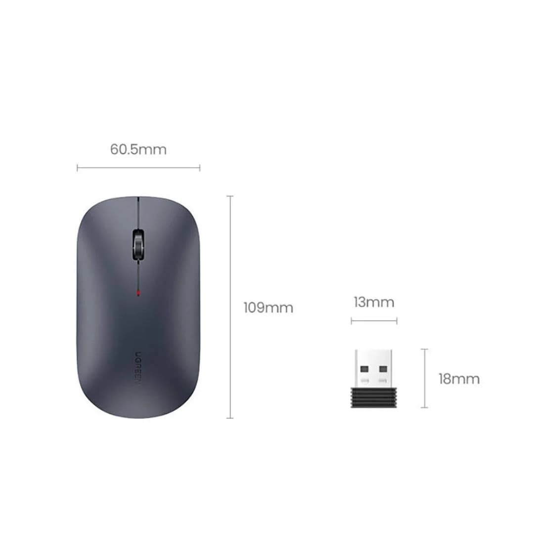UGREEN MU001 USB Optical Wireless Mouse - Black — thumbnail 4 of 4