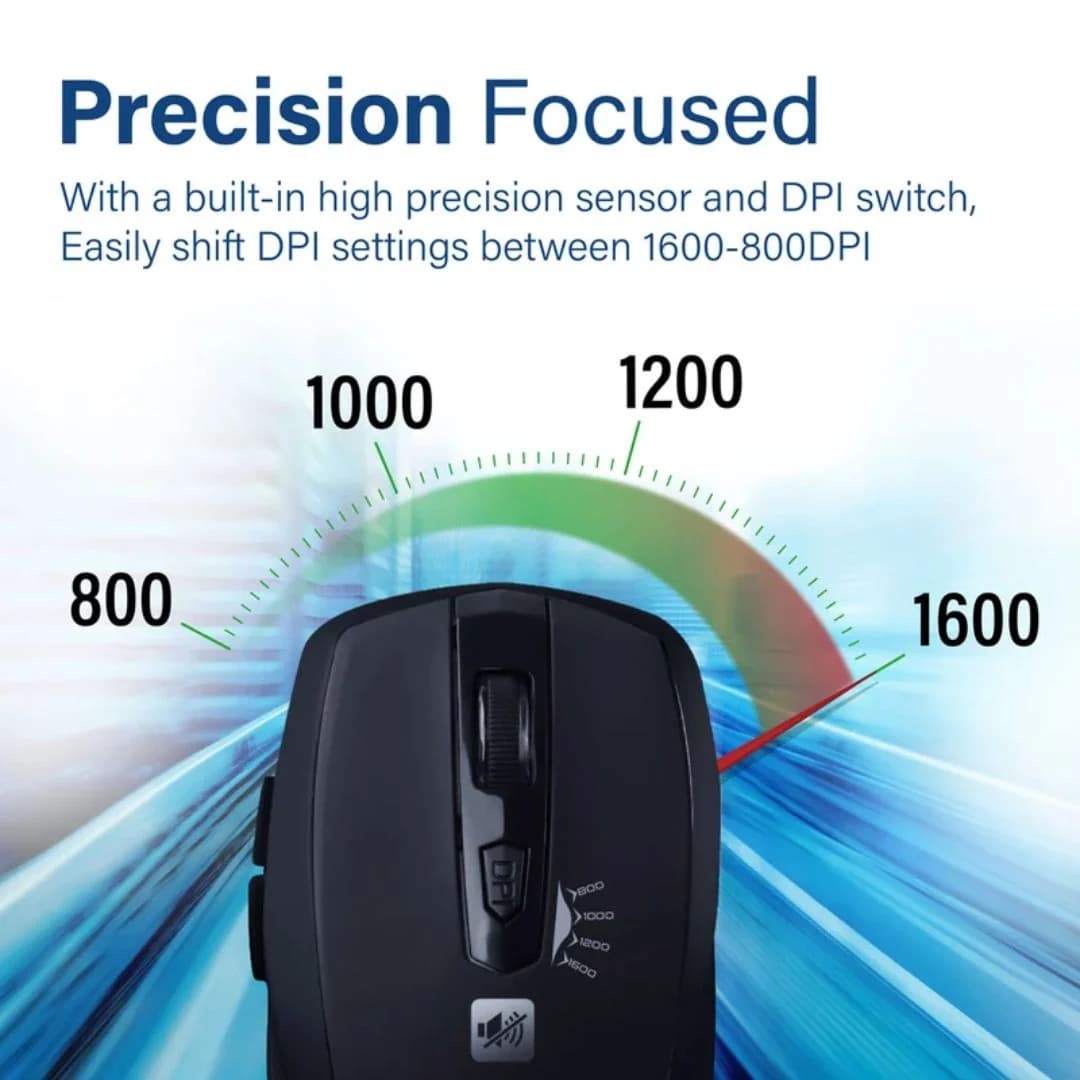 Promate Breeze Silent Switch Wireless Mouse - Black — thumbnail 5 of 5