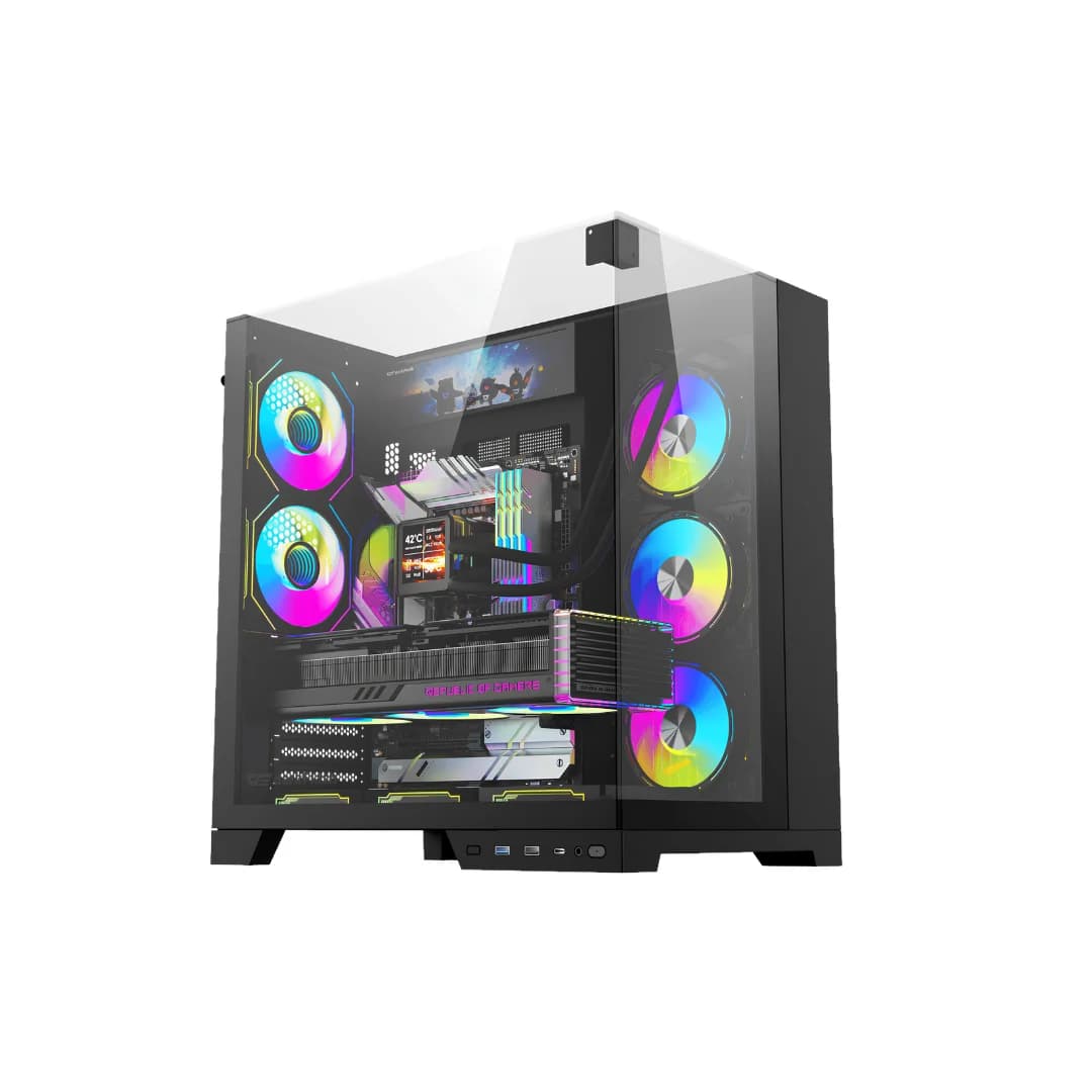 DarkFlash TH285 Plus - Computer Case, Black