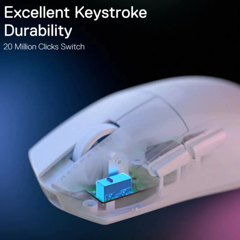 Redragon M724 K1NG Wireless Gaming Mouse - White — thumbnail 2 of 4