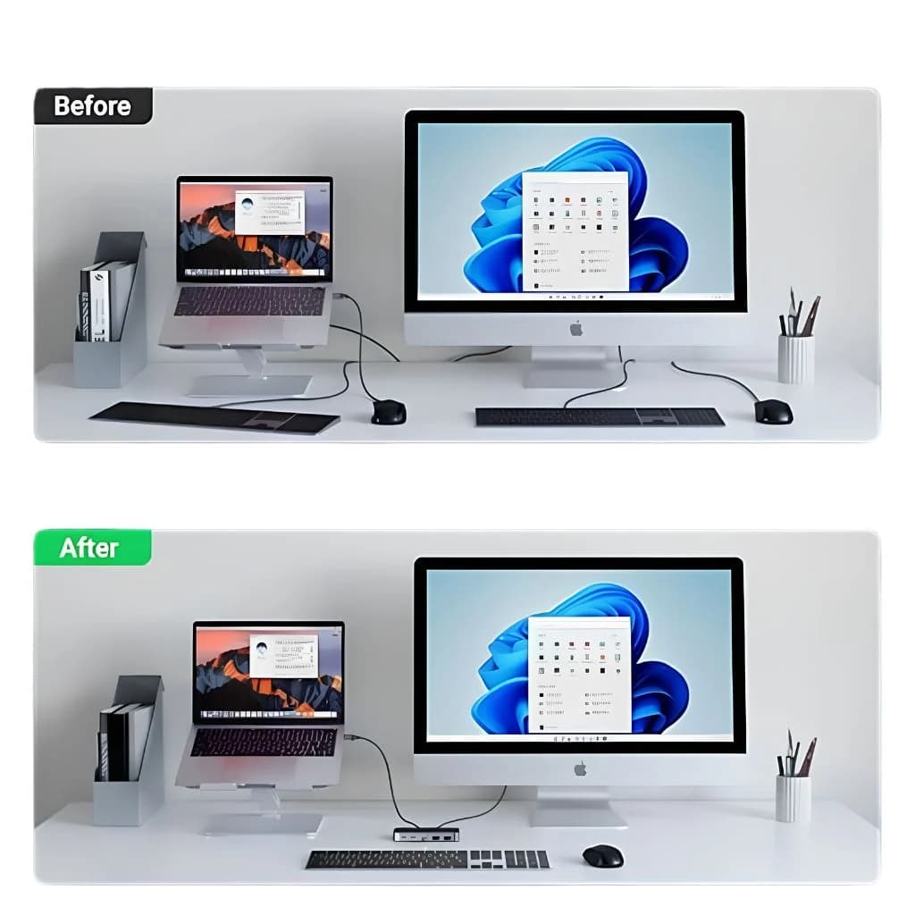 UGREEN UG-25098 USB-C Computer Sharing Switch 2-in-4 Out Hub — thumbnail 2 of 4