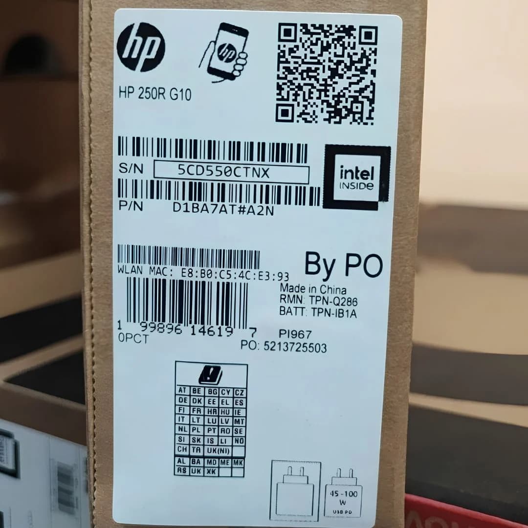 HP 250R G10, Intel Core 7-150U, RAM 16GB, SSD 512GB, Intel Graphics, 15.6 Inch FHD IPS, Turbo Silver — thumbnail 6 of 6