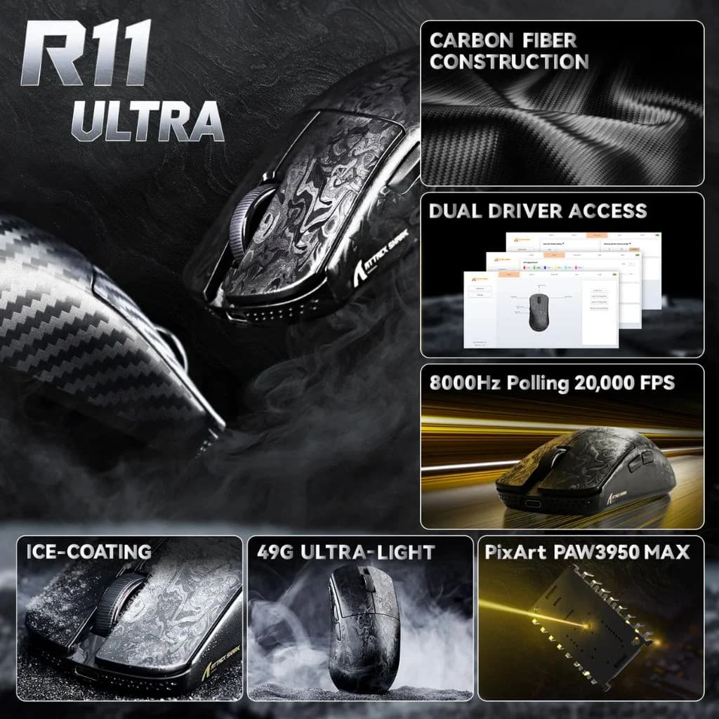 Attack Shark R11 Ultra carbon fiber Wireless - Blade — thumbnail 6 of 6