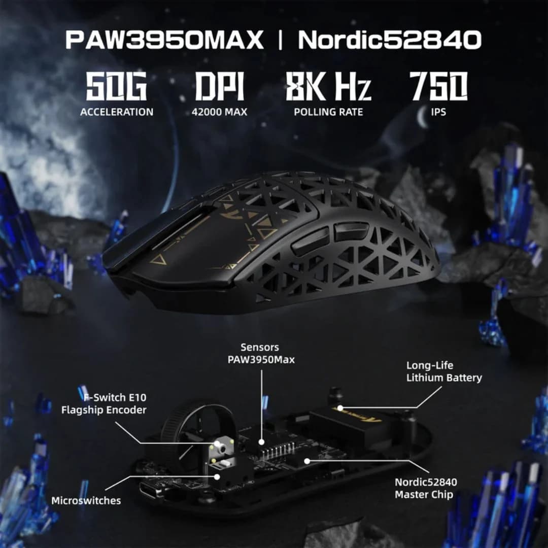 ATTACK SHARK R5 Ultra Carbon Fiber Wireless 8K Gaming Mouse - Black — thumbnail 2 of 4