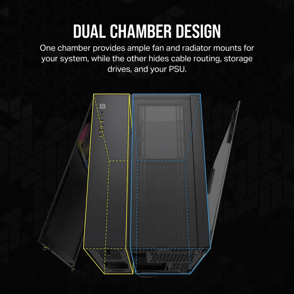 CORSAIR 6500X TEMPERED GLASS MT OBSIDIAN ALUMINUM CASE RGB BLACK — thumbnail 4 of 4