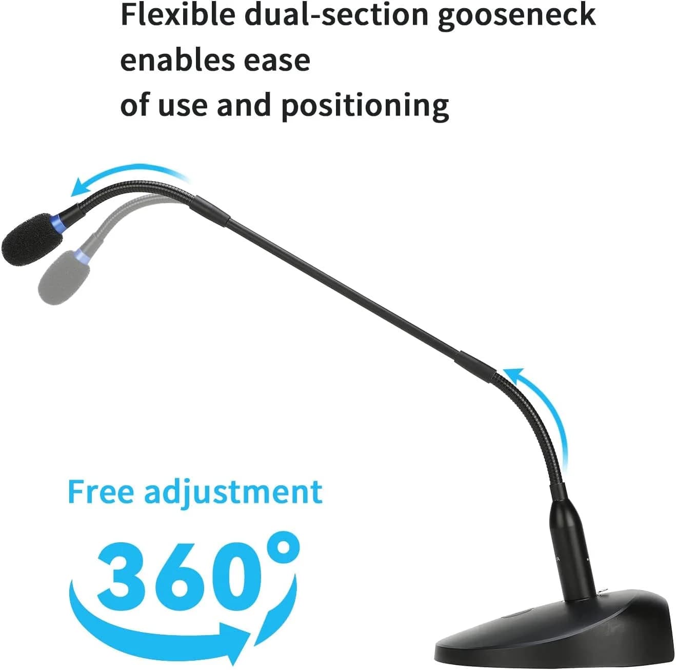 BOYA BY-GM18C 18" Desktop Gooseneck Condenser Microphone – Podium Mic with Mute Button, LED Indicator, XLR Connection, for Meetings, Video Conferences, Streaming & Lectures — thumbnail 2 of 8