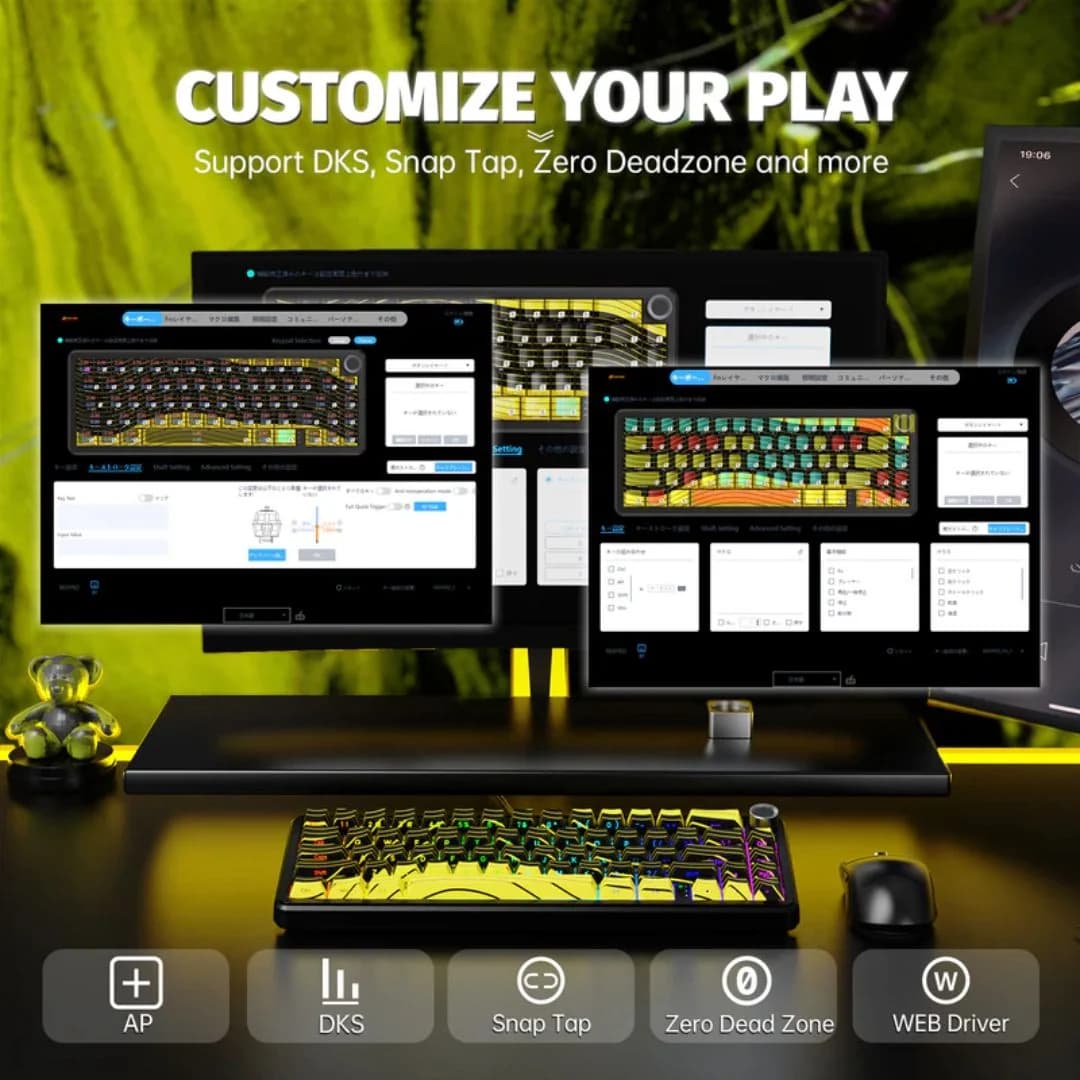 ATTACK SHARK X65 PRO Magnetic Keyboard - Yellow Contours — thumbnail 3 of 4