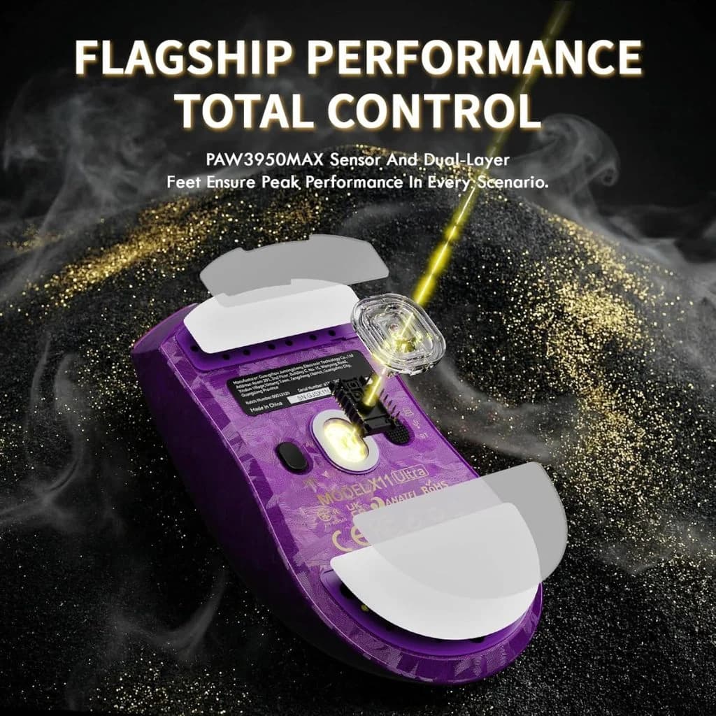 Attack Shark X11 Ultra carbon fiber Wireless - Purple — thumbnail 6 of 6
