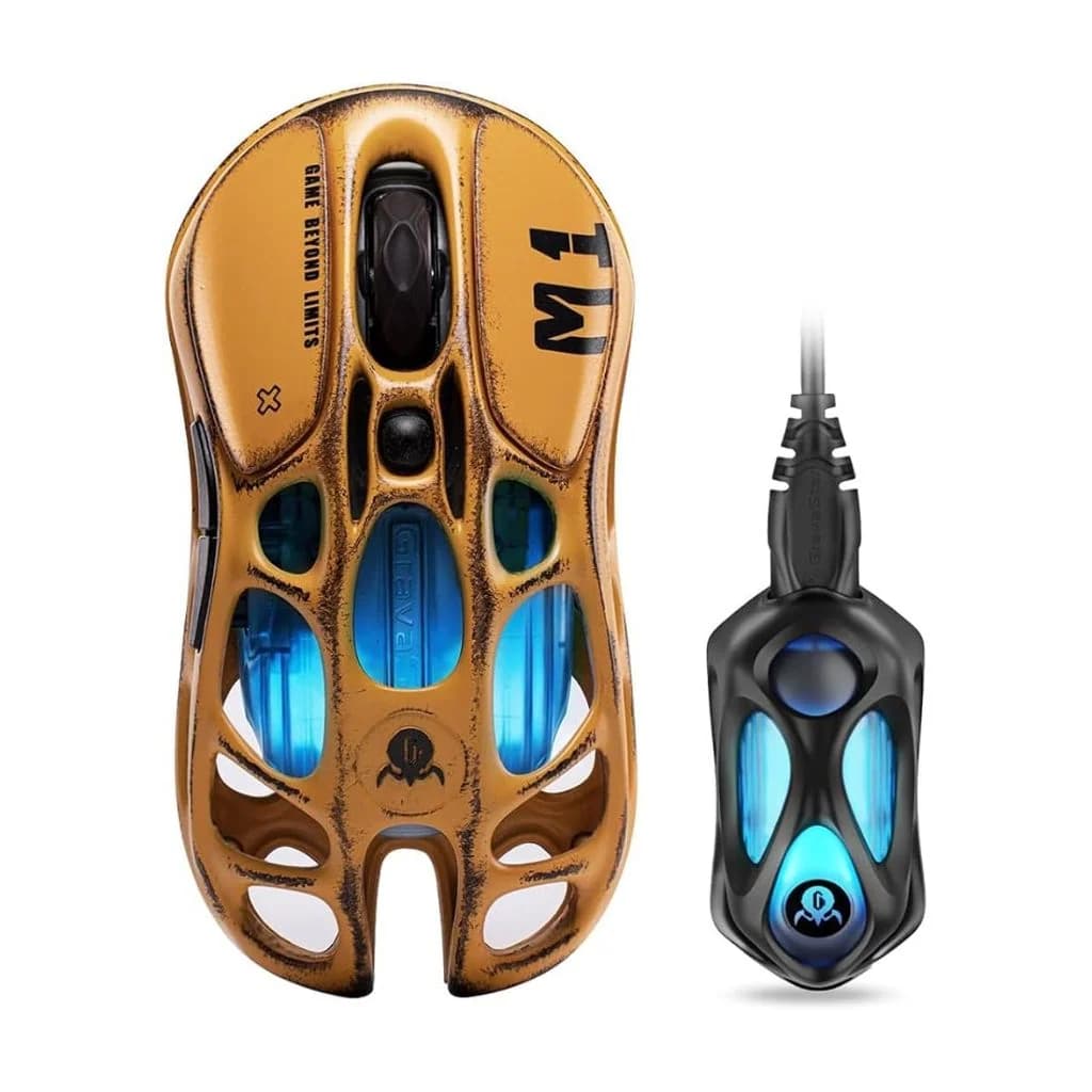 GravaStar Mercury M1 Pro Wireless PRO-YLW Gaming Mouse - Battle Worn Yellow — thumbnail 2 of 4