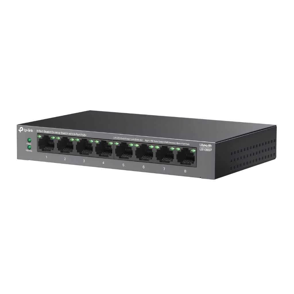 TP-Link LS108GP 8-Port Gigabit Desktop Switch with 8-Port PoE+ — thumbnail 3 of 5