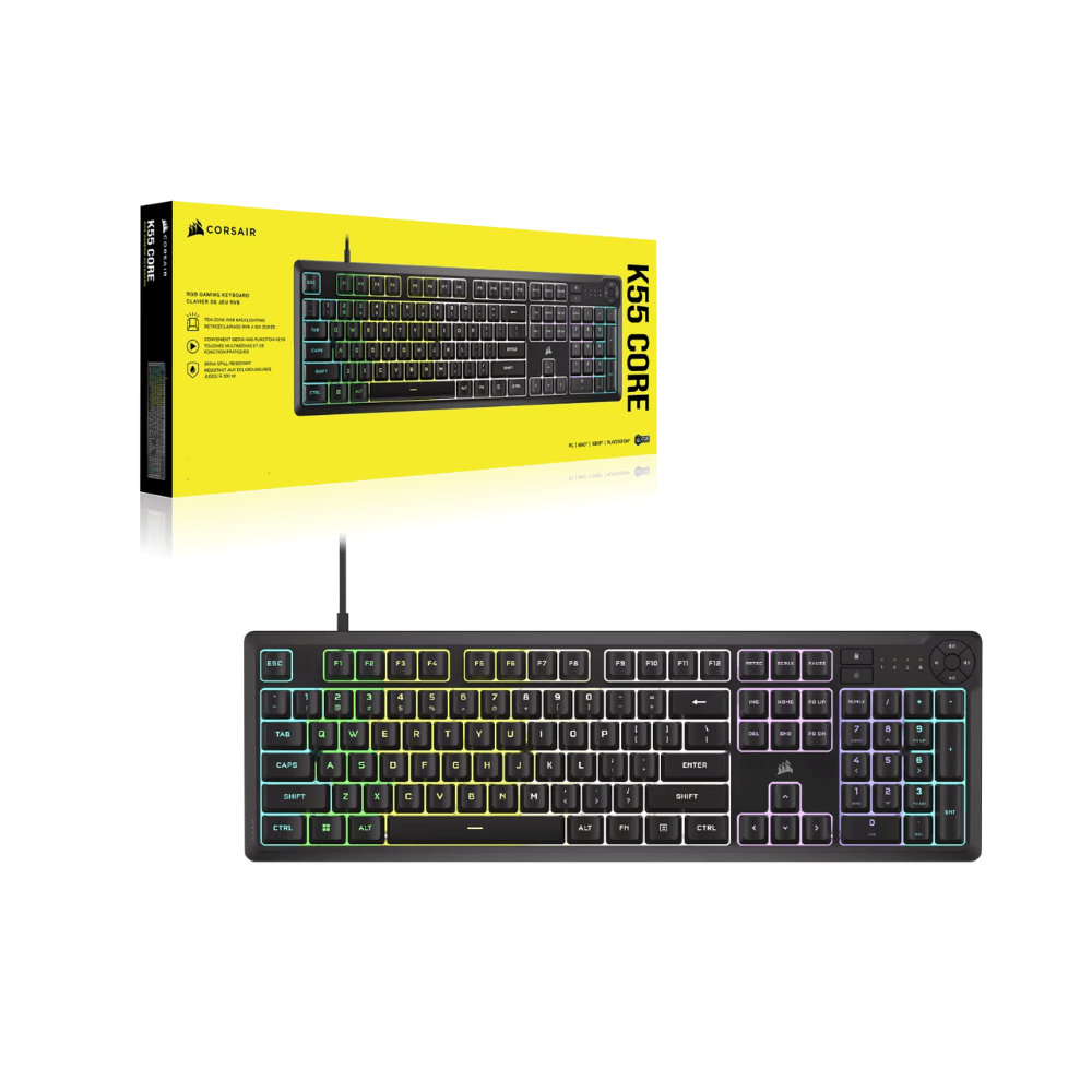 CORSAIR K55 CORE RGB Gaming Keyboard – Black