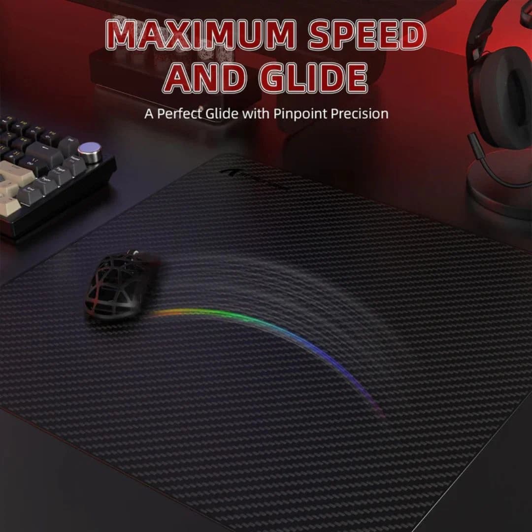 ATTACK SHARK CM04 XL 490x490mm Carbon Fiber Gaming Mouse Pad - Eclipse Black — thumbnail 3 of 6