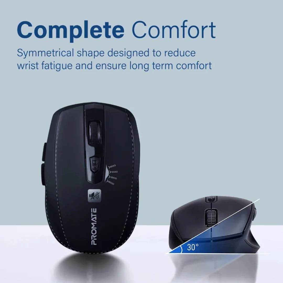 Promate Breeze Silent Switch Wireless Mouse - Black — thumbnail 3 of 5