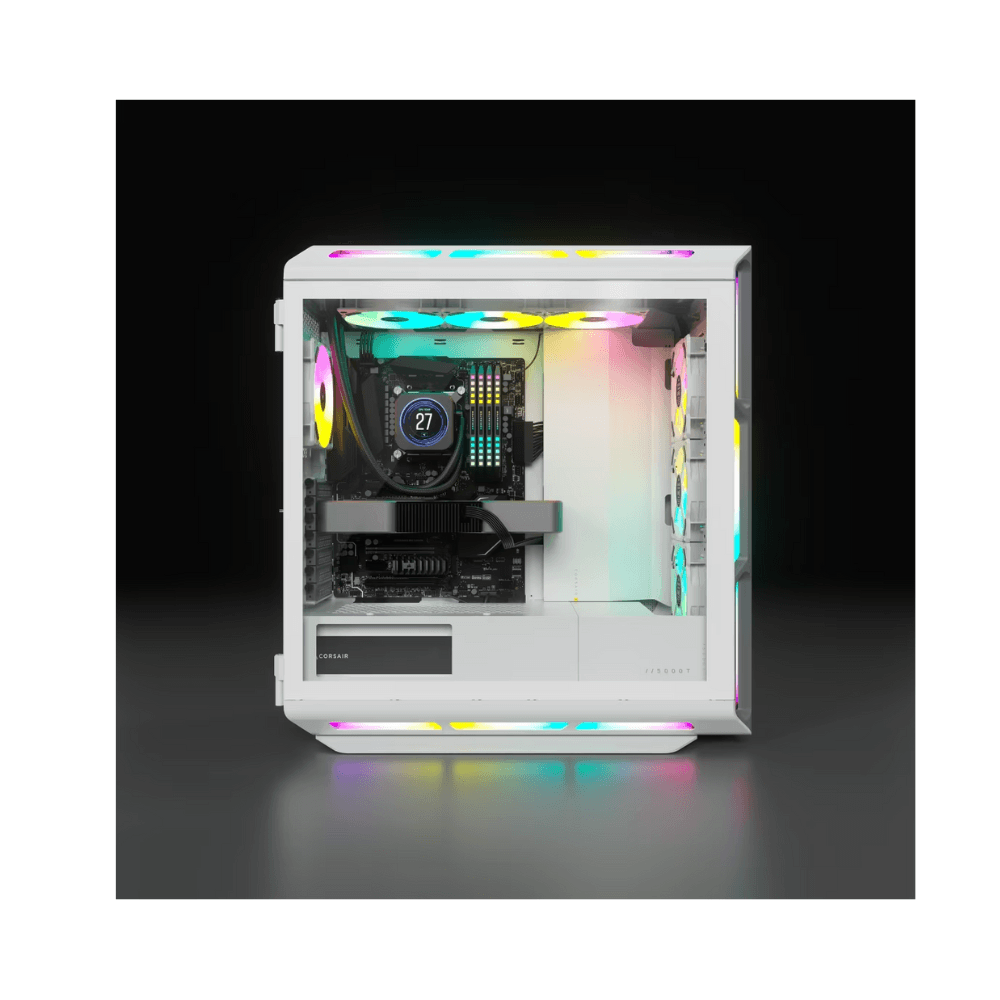 CORSAIR ICUE 5000T RGB TEMPERED GLASS MID-TOWER CASE WHITE — thumbnail 2 of 4
