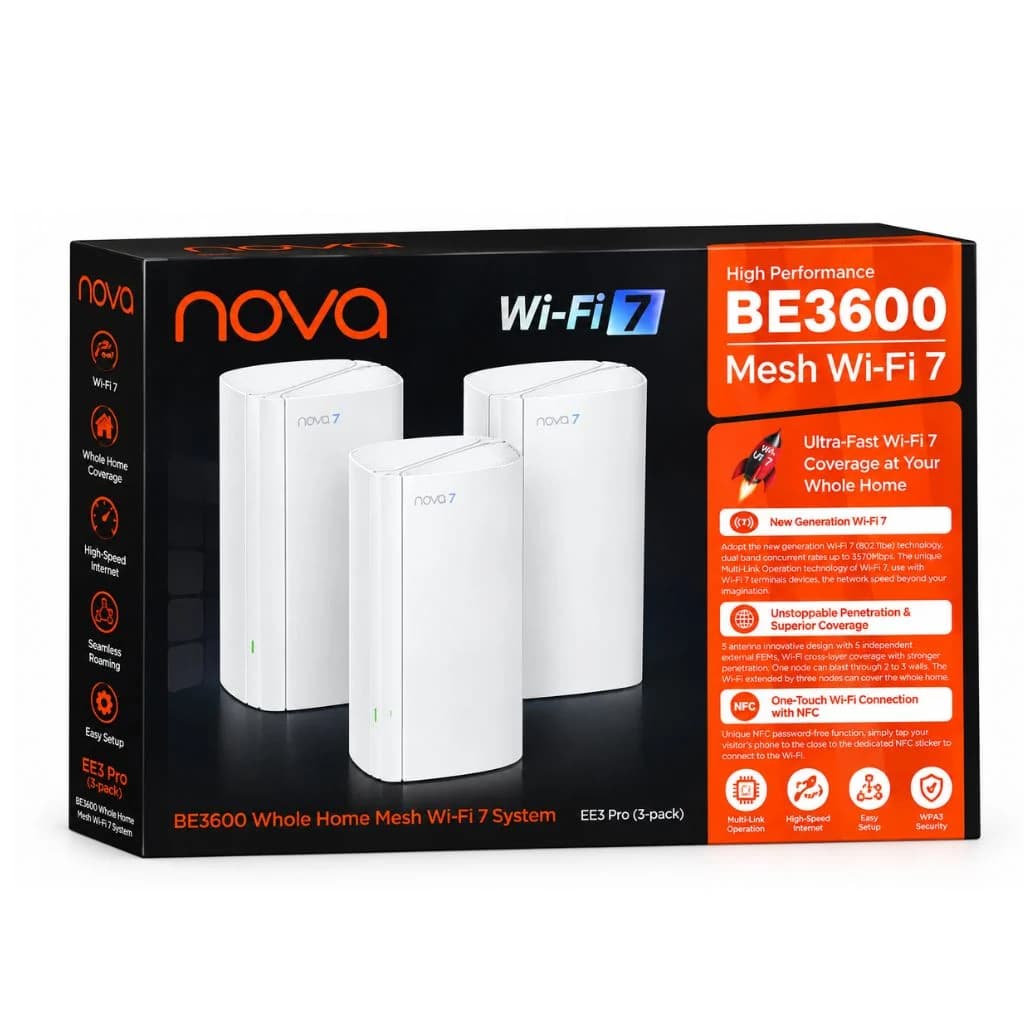 Tenda EE3 Pro 3-Pack BE3600 - Whole Home Mesh Wi-Fi 7 System