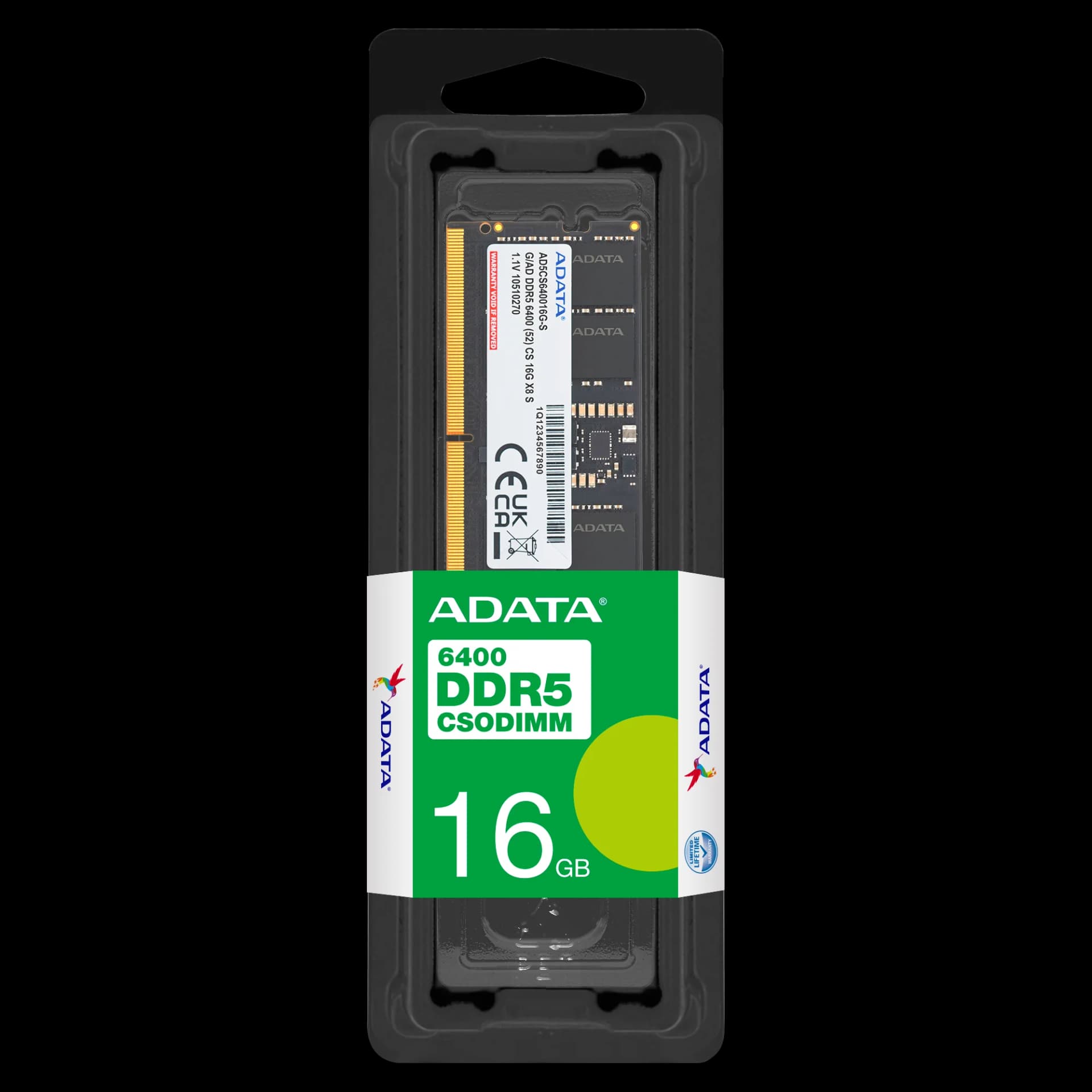 ADATA DDR5 SO-DIMM Memory Module – 6400 MT/s, 1.1 V, Built-In PMIC & On-Die ECC, 16GB Laptop RAM — thumbnail 5 of 5