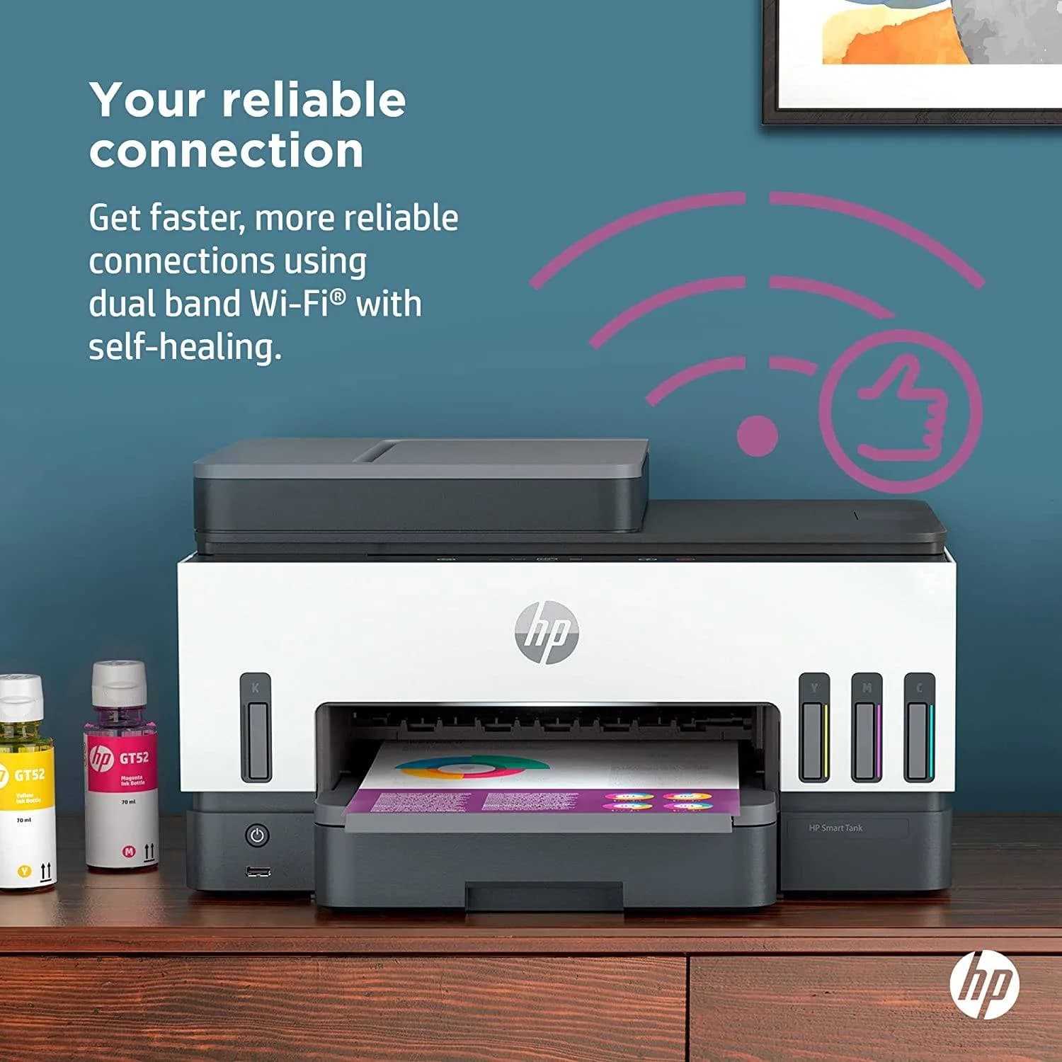 HP Smart Tank 790 All In One Printer, Auto Duplex Printing, W ADF & Magic Touch Panel, 23ppm Print Speed, USB  WiFi  Bluetooth  LANMobile Printing, 100 Sheets Output Capacity, White-Gray — thumbnail 2 of 6