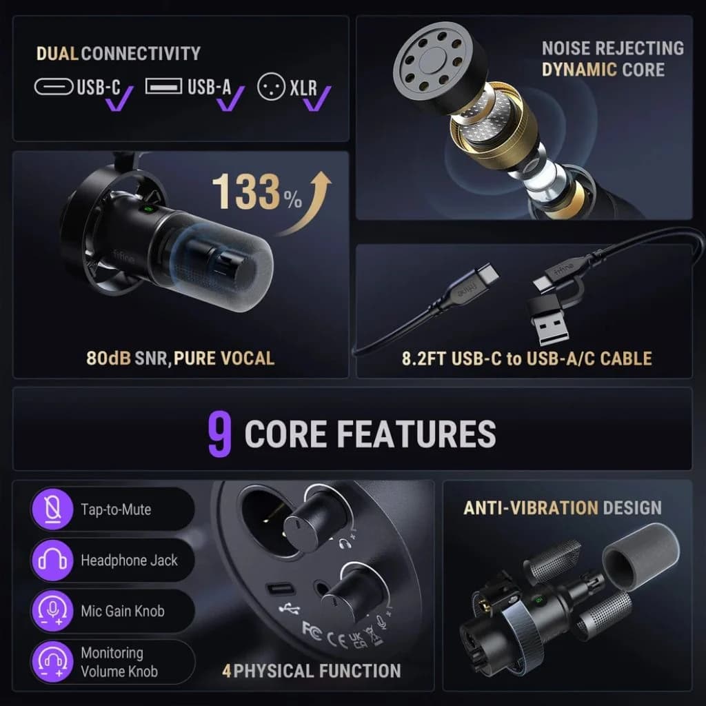FIFINE AmpliTank K688 - USB/XLR Dynamic Microphone — thumbnail 6 of 8