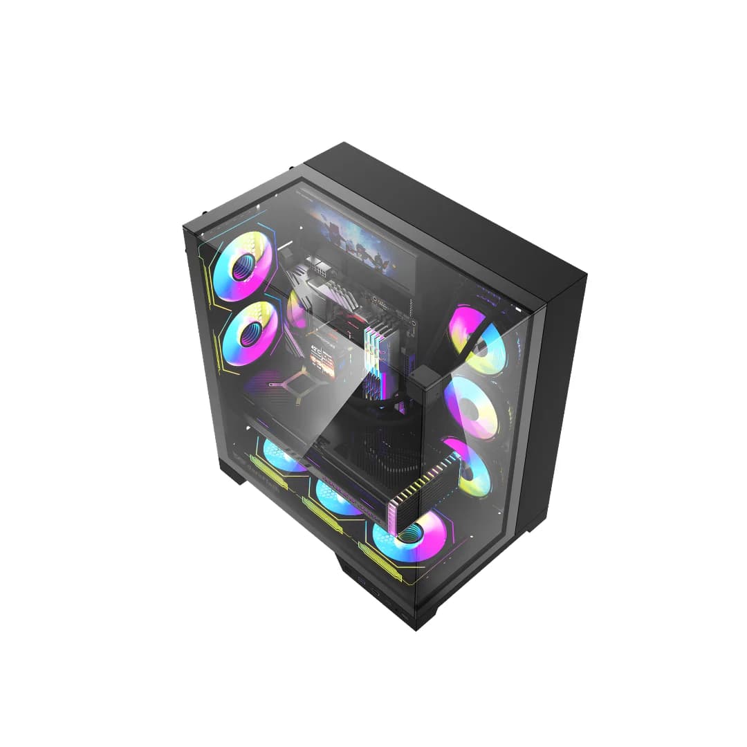 DarkFlash TH285 Plus - Computer Case, Black — thumbnail 3 of 4