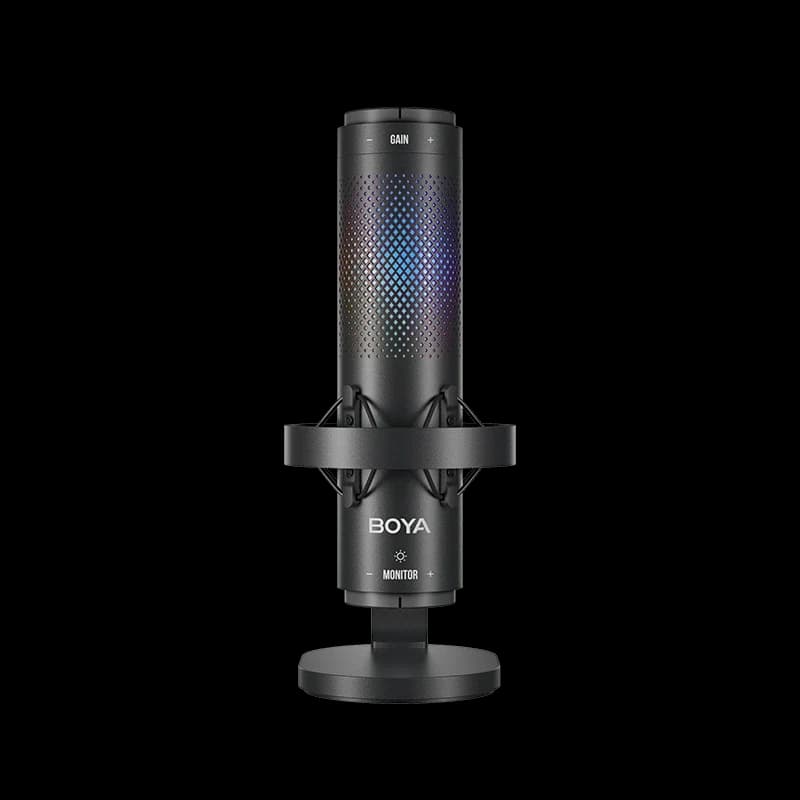 BOYA K9 Professional USB Condenser Microphone , 48kHz/24-bit Hi-Fi Audio , 3 Polar Patterns , AI Noise Cancellation , RGB Lighting , Real-Time Monitoring , Gain Control , Desktop Stand
