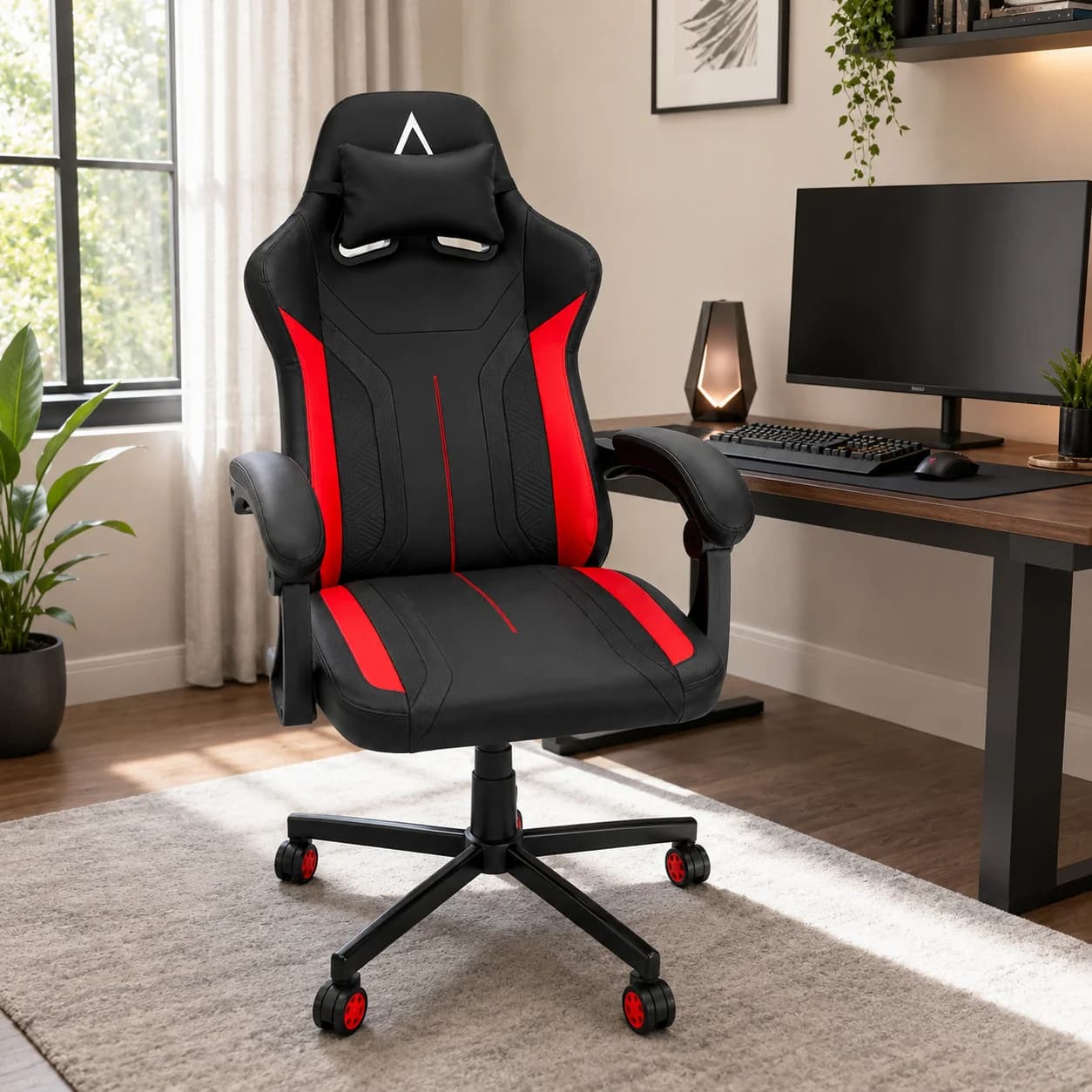 Avetron Comfy PU Leather Heavy-Duty Gaming Chair, Ergonomic Design, Adjustable Height & Recline, Lumbar Support — thumbnail 4 of 5
