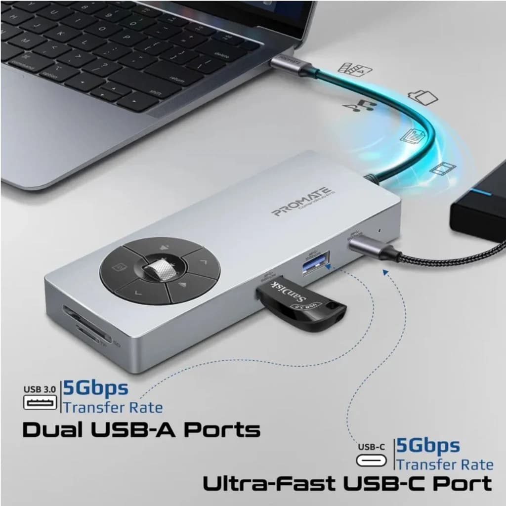 Promate CommandHub-Pro USB-C Hub - 14-in-1 — thumbnail 5 of 7