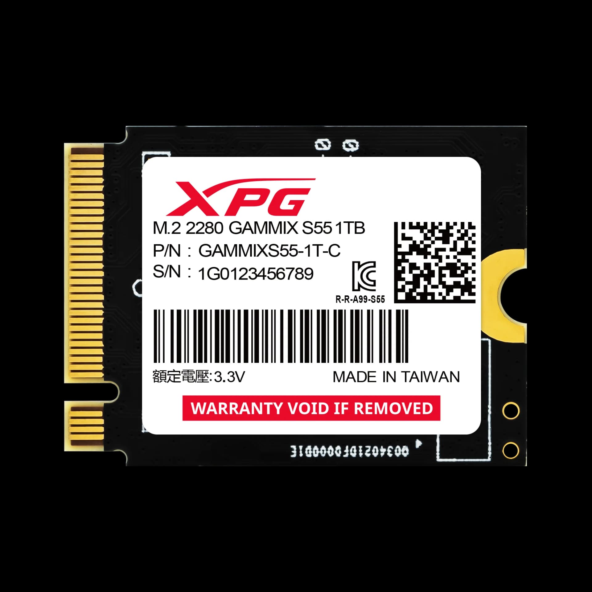 XPG GAMMIX S55 PCIe Gen4 x4 M.2 2230 Solid State Drive - 512GB