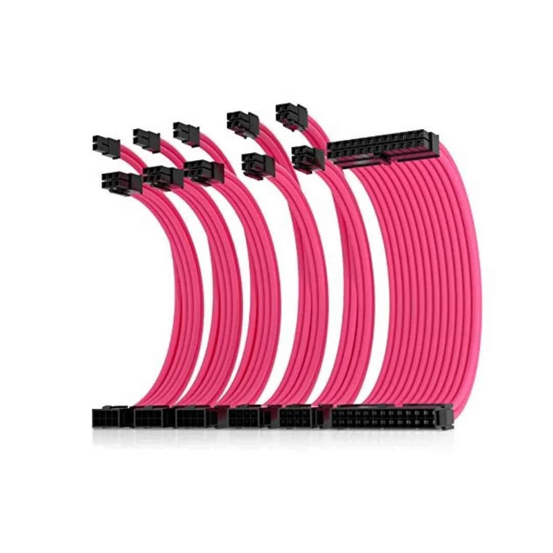Soft Hard Power Supply Sleeved Cable PSU Extension Cable Kit - Pink — thumbnail 2 of 2