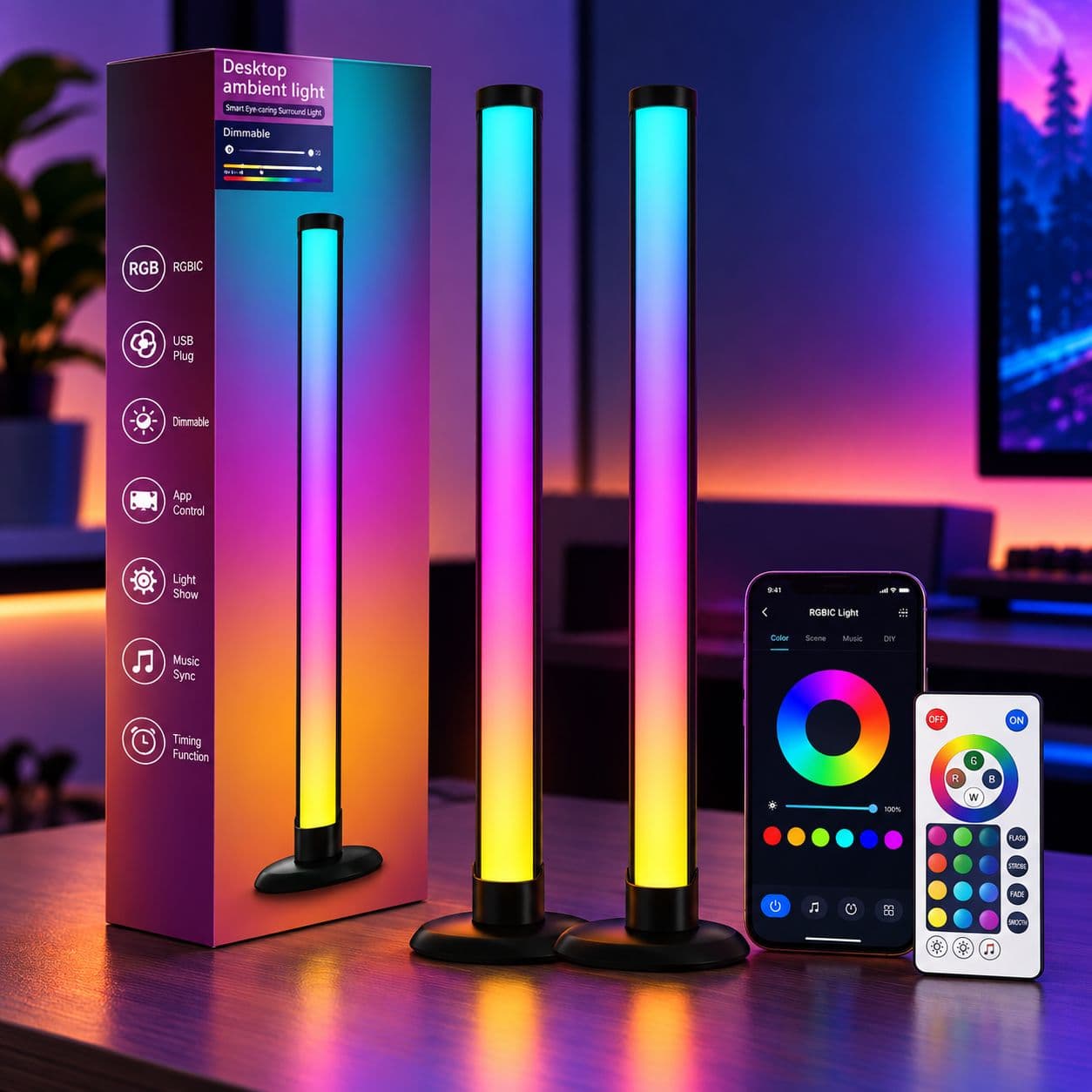 Tuya RGBIC Smart Desk Light — thumbnail 1 of 4