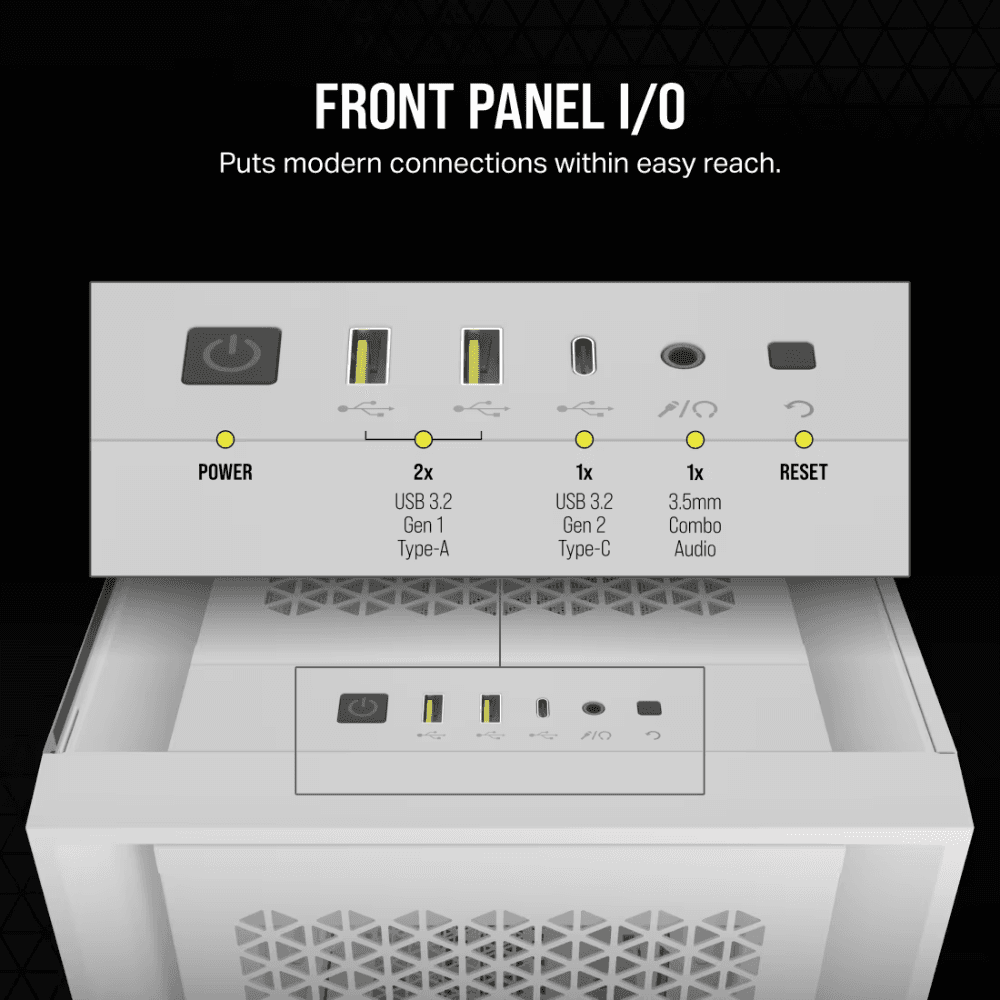 CORSAIR 5000D AIRFLOW CORE MT TEMP GLASS CASE WHITE — thumbnail 7 of 9