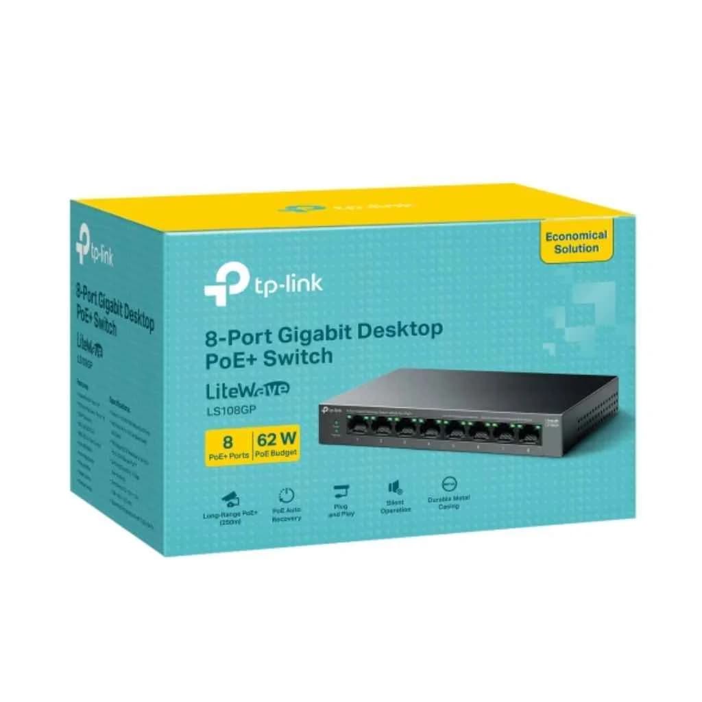 TP-Link LS108GP 8-Port Gigabit Desktop Switch with 8-Port PoE+ — thumbnail 5 of 5